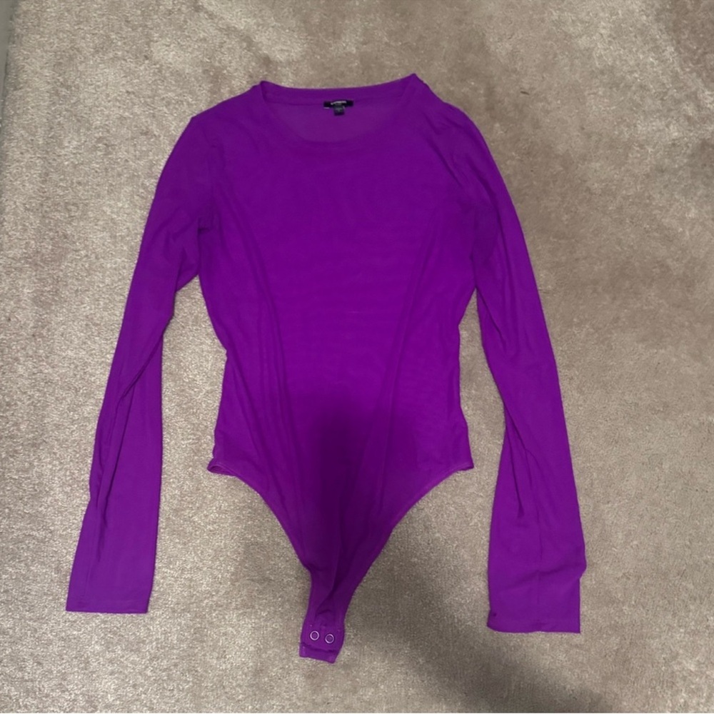 Express Purple Long-Sleeve Bodysuit